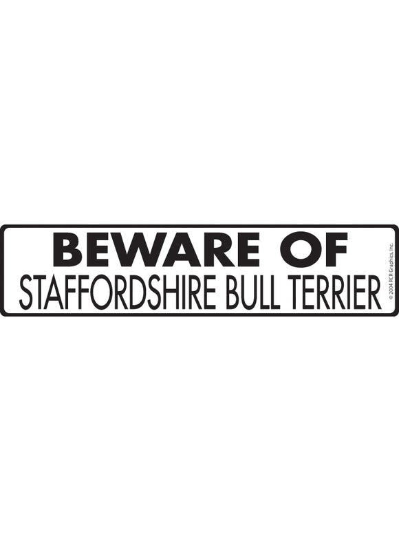 Beware of Staffordshire Bull Terrier Sign or Sticker