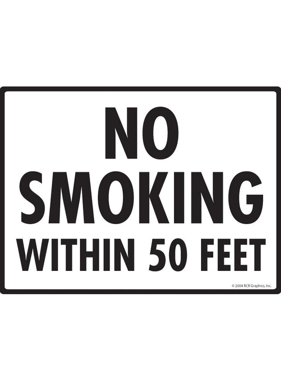 No Smoking within 50 Feet Sign
