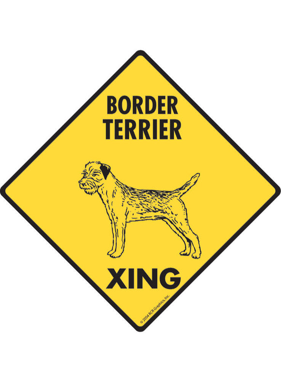 Border Terrier Xing Sign or Sticker