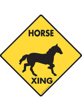 Horse Xing Sign or Sticker