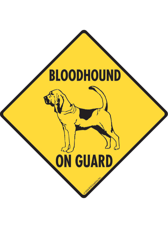 Bloodhound On Guard Sign or Sticker