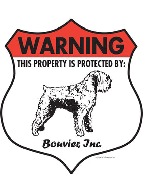 Bouvier des Flandres! Property Patrolled Badge Sign or Sticker