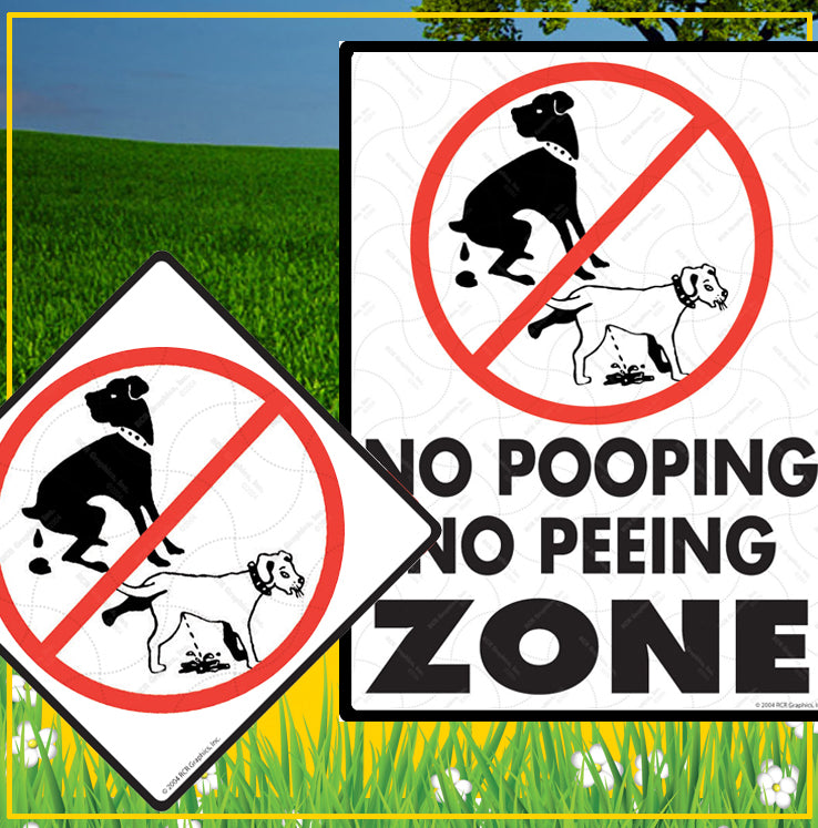 No Dog Pooping or Peeing Signs