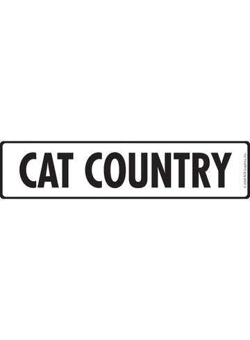 Cat Country Aluminum Sign or Vinyl Sticker - 12x3 Inch, Weatherproof Yard