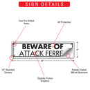 Beware Of Attack Ferret Sign or Sticker (12" x 3")-3