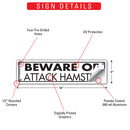 Beware Of Attack Hamster Sign or Sticker (12" x 3")-3