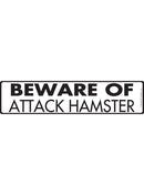 Beware Of Attack Hamster Sign or Sticker (12" x 3")-1
