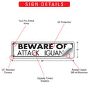 Beware Of Attack Iguana Sign or Sticker (12" x 3")-3
