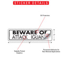 Beware Of Attack Iguana Sign or Sticker (12" x 3")-2