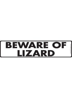 Beware of Lizard Sign or Sticker (12" x 3")