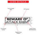 Beware Of Attack Rabbit Sign or Sticker (12" x 3")-3