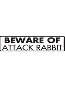 Beware Of Attack Rabbit Sign or Sticker (12" x 3")-1