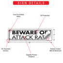 Beware Of Attack Rats Sign or Sticker (12" x 3")-3