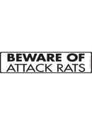 Beware Of Attack Rats Sign or Sticker (12" x 3")-1