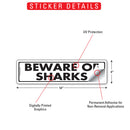 Beware Of Sharks Sign or Sticker (12" x 3")-2