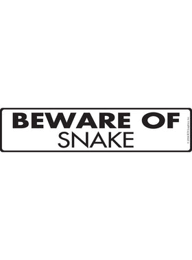 Beware of Snake Sign or Sticker (12" x 3")