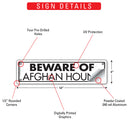 Beware Of Afghan Hound Sign or Sticker (12" x 3")-3