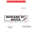 Beware Of Akita Sign or Sticker (12" x 3")-2