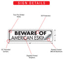 Beware Of American Eskimo Sign or Sticker (12" x 3")-3