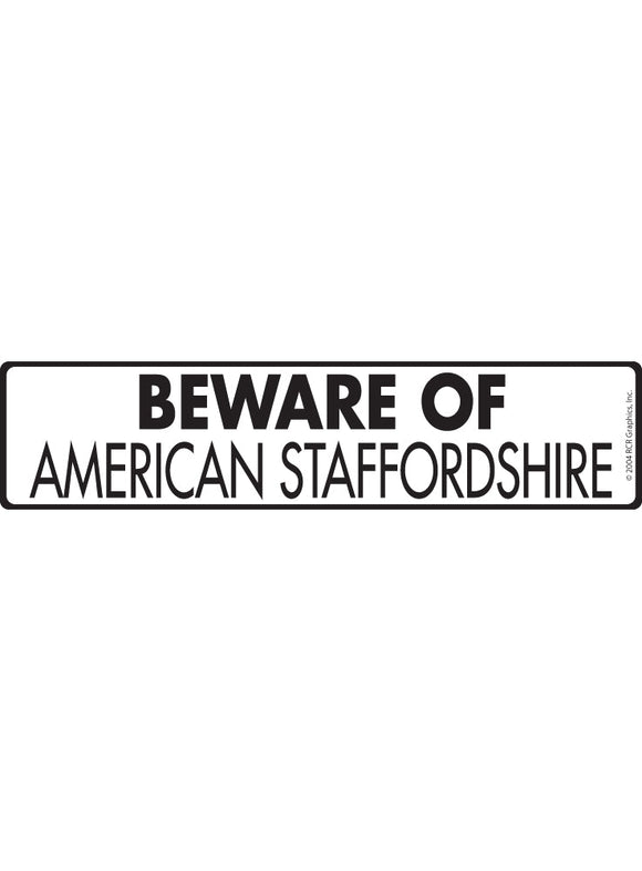 Beware of American Staffordshire Terrier Sign or Sticker
