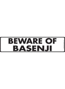 Beware Of Basenji Sign or Sticker (12" x 3")-1