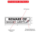 Beware Of Basset Griffon Sign or Sticker (12" x 3")-2