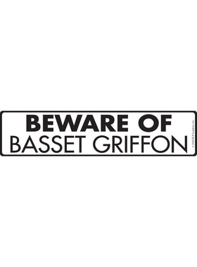Beware of Basset Griffon Sign or Sticker (12" x 3")