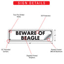 Beware Of Beagle Sign or Sticker (12" x 3")-3
