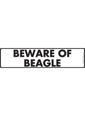 Beware of Beagle Sign or Sticker (12" x 3")