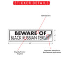 Beware Of Black Russian Terrier Sign or Sticker (12" x 3")-2