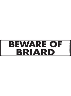 Beware of Briard Sign or Sticker (12" x 3")