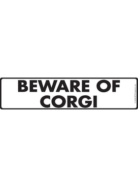 Beware of Corgi Sign or Sticker (12" x 3")