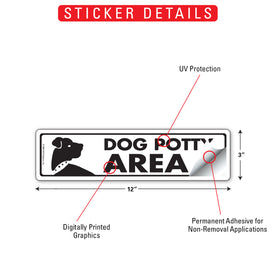 Dog Potty Area Sign or Sticker (12" x 3") - 0