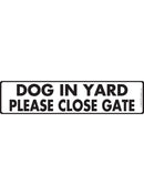Caution! Dog In Yard - Please Close Gate Sign or Sticker (12" x 3")-1