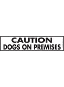 Caution! Dogs On Premises Sign or Sticker (12" x 3")-1