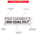 Caution! Dog Contained Non-Visible Fence Sign or Sticker-3