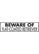 Beware Of Flat-Coated Retriever Sign or Sticker (12" x 3")-1