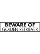 Beware Of Golden Retriever Sign or Sticker (12" x 3")-1