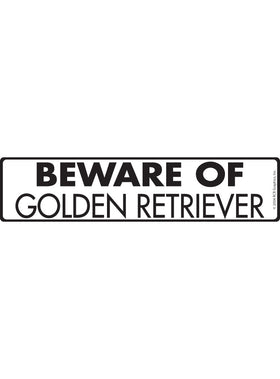 Beware of Golden Retriever Sign or Sticker (12" x 3")