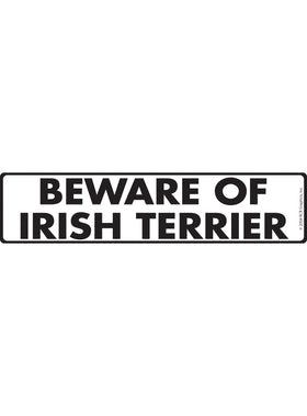 Beware of Irish Terrier Sign or Sticker (12" x 3")