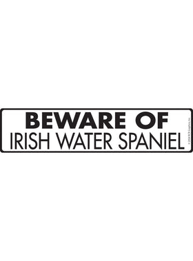 Beware of Irish Water Spaniel Sign or Sticker (12" x 3")