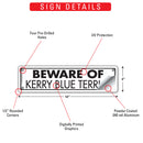 Beware Of Kerry Blue Terrier Sign or Sticker (12" x 3")-3