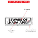 Beware Of Lhasa Apso Sign or Sticker (12" x 3")-2