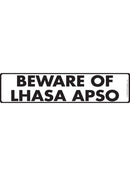 Beware Of Lhasa Apso Sign or Sticker (12" x 3")-1