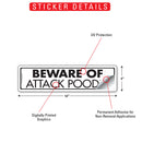 Beware Of Attack Poodle Sign or Sticker (12" x 3")-2