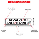 Beware Of Rat Terrier Sign or Sticker (12" x 3")-3