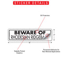 Beware Of Rhodesian Ridgeback Sign or Sticker (12" x 3")-2