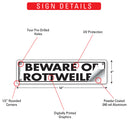 Beware Of Rottweiler Sign or Sticker (12" x 3")-3