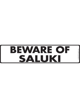 Beware of Saluki Sign or Sticker (12" x 3")