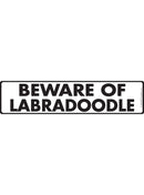 Beware Of Labradoodle Sign or Sticker (12" x 3")-1